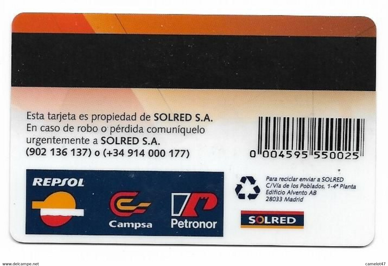 Repsol Spain, Gas Stations Magnetic Rewards Card, # Repsol-7  NOT A PHONE CARD - Petrole