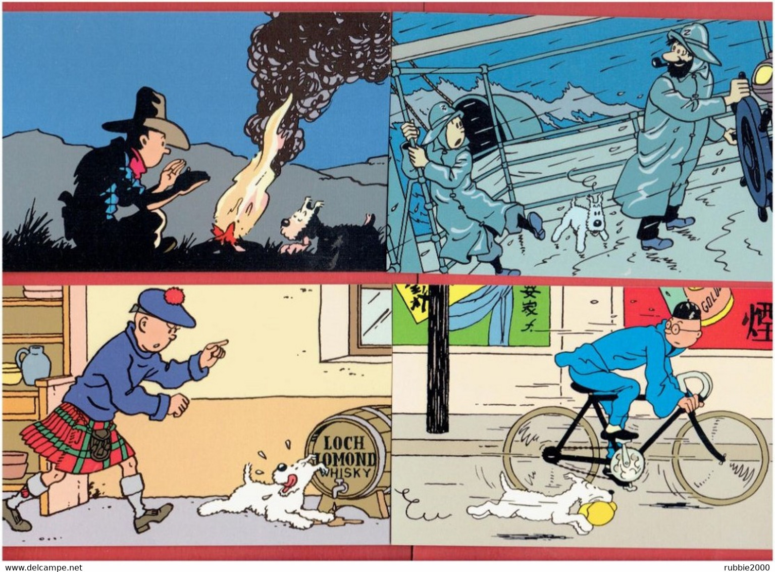 TINTIN ET MILOU DE HERGE 1993 LOT 6 CARTES POSTALES MODERNES NEUVES - Hergé