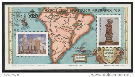 Argentina - 1988 Arbrafex'88 Block MNH__(FIL-9970) - Blocks & Sheetlets