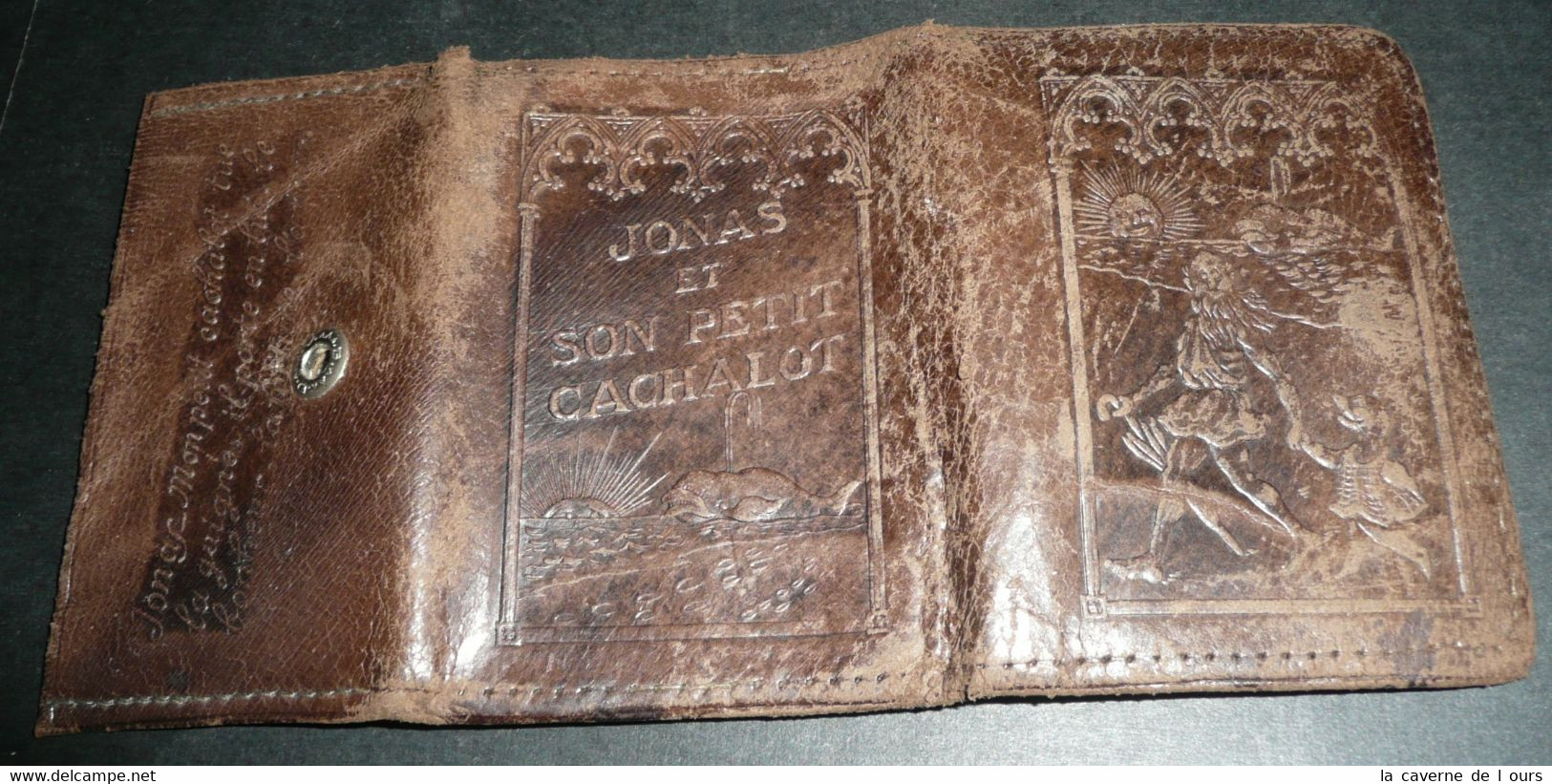 Rare étui En Cuir Gauffré : JONAS Et Son Petit Cachalot, Porte-bonheur, Miroir De Poche - Autres & Non Classés