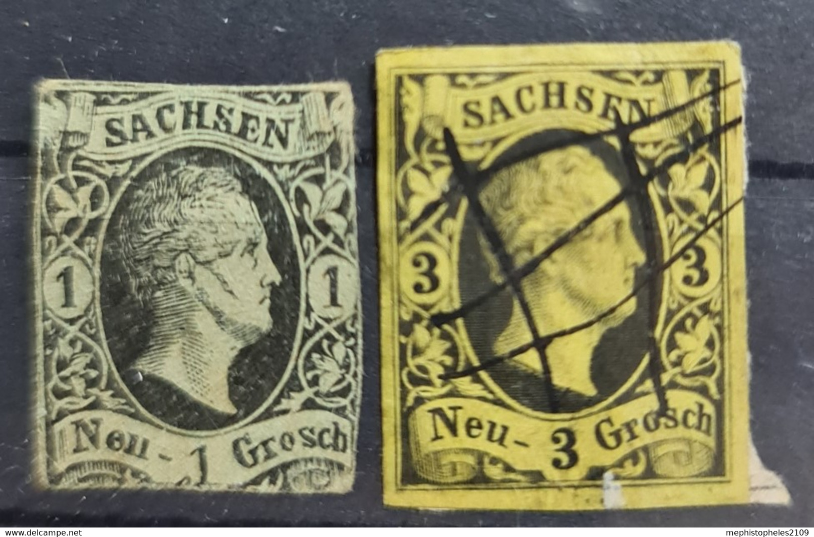 SACHSEN 1851 - Canceled - Mi 4, 6 - Saxe