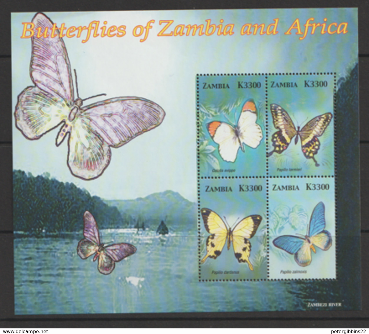 Zambia  2005  SG MS962  Butterflies Of Zambia  Unmounted Mint Miniature Sheet - Zambie