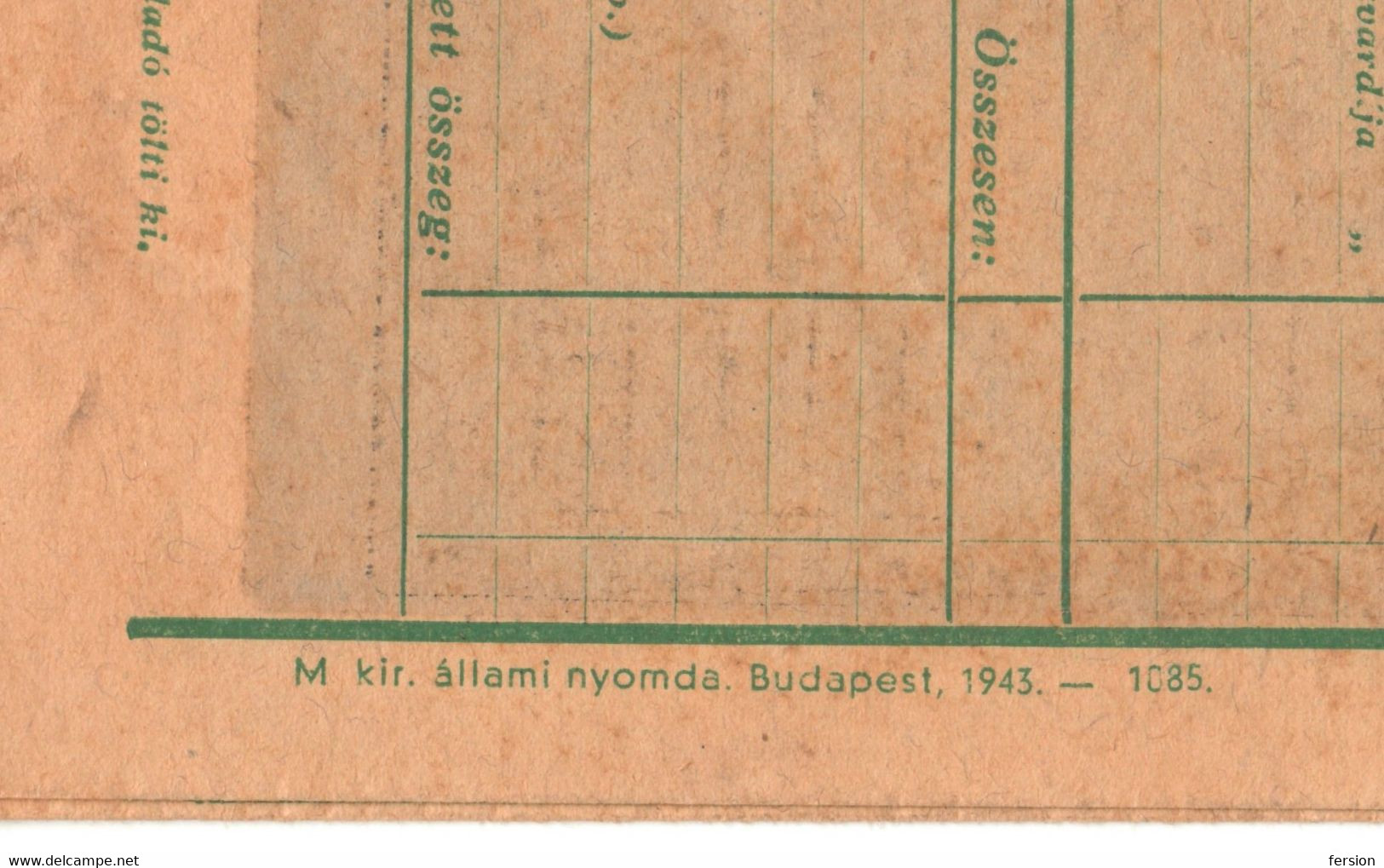 1943 Hungary - Transport Railway WAYBILL Form - REVENUE TAX Stamp - BUDAPEST Postmark - 10 F - Coat Of Arms - Fiscales