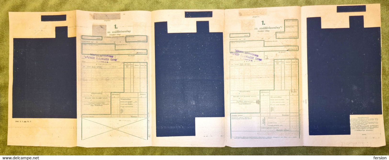 1943 Hungary - Transport Railway WAYBILL Form - REVENUE TAX Stamp - BUDAPEST Postmark - 10 F - Coat Of Arms - Steuermarken