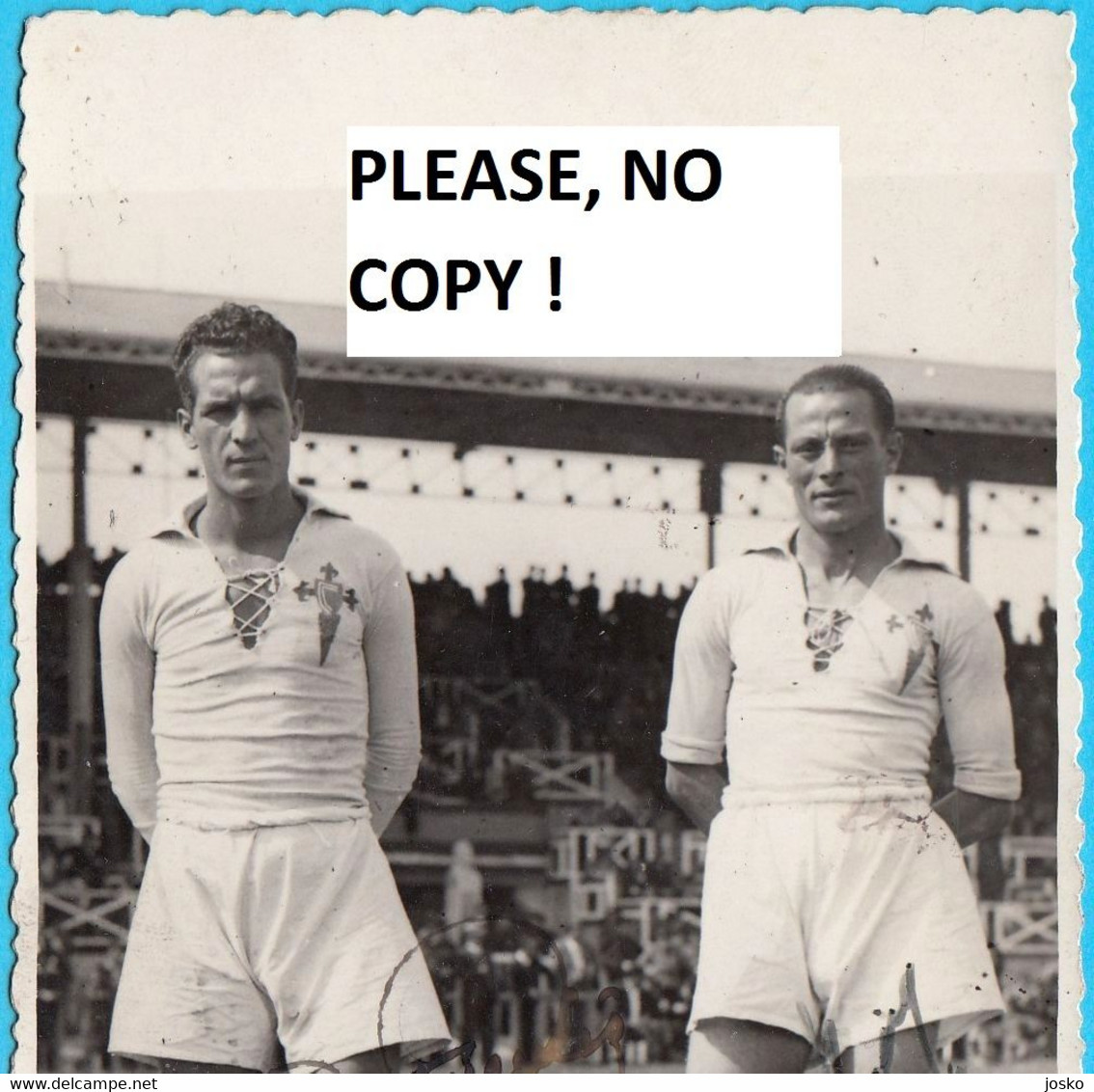 ANTONIO FUENTES FAJARDO & FRANCISCO ROIG ZAMORA Orig. Autographs 1940s (RC Celta De Vigo) * Football Futbol Spain Espana - Autographes