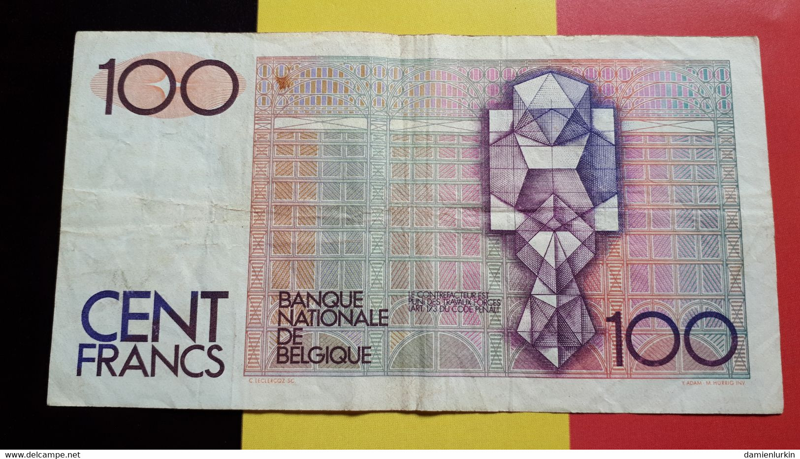 BELGIQUE 100 FRANCS TYPE BEYAERT 1978 DE STRYCKER-SIMONIS SERIE 1 SANS SIGNATURE AU VERSO P-140a.1 - 100 Francs
