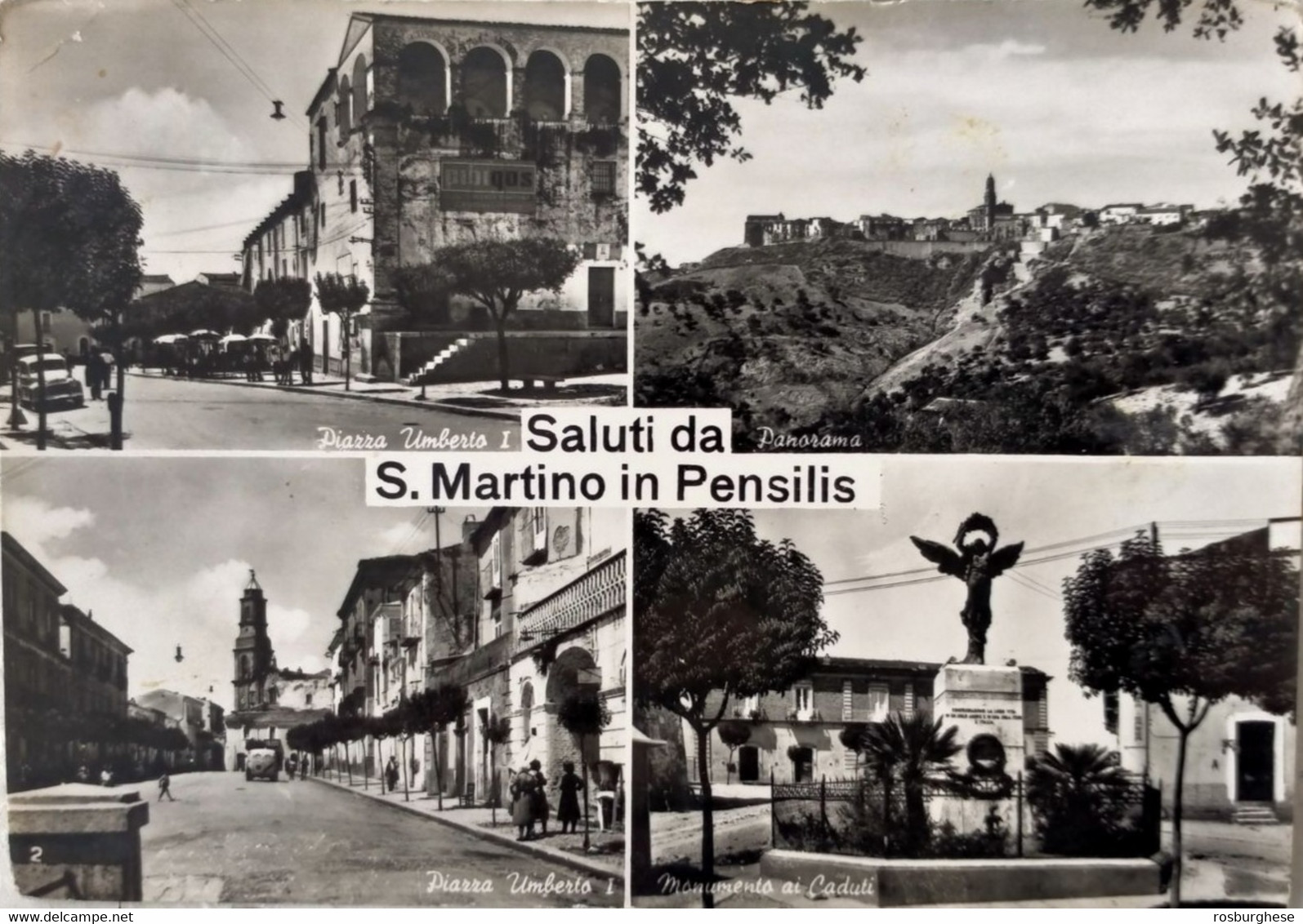 Cartolina San Martino In Pensilis Piazza Monumento Caduti FP VG 1957 - Andere & Zonder Classificatie