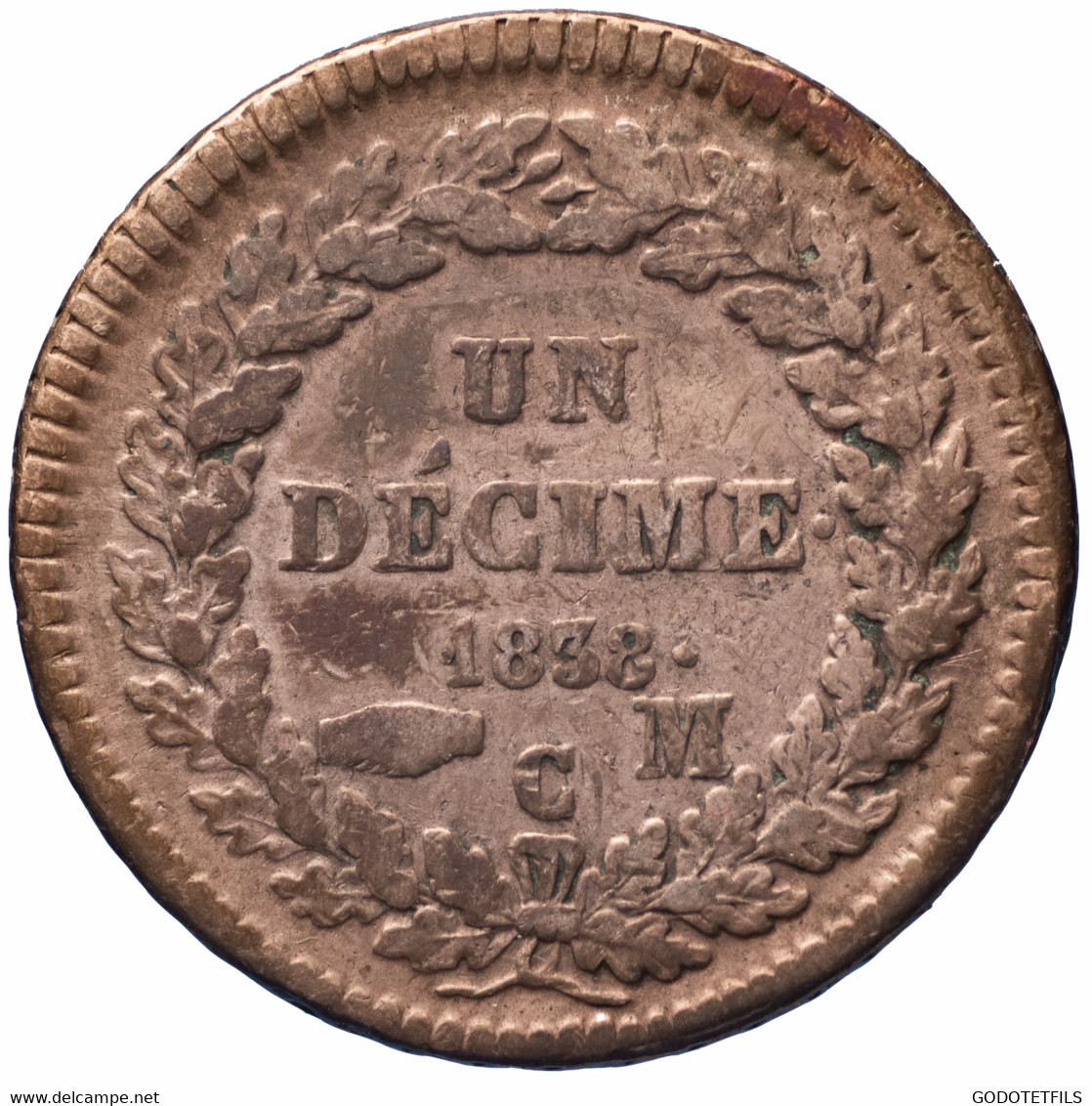 Monaco Honoré V Un Décime 1838 - 1819-1922 Honoré V, Charles III, Albert I