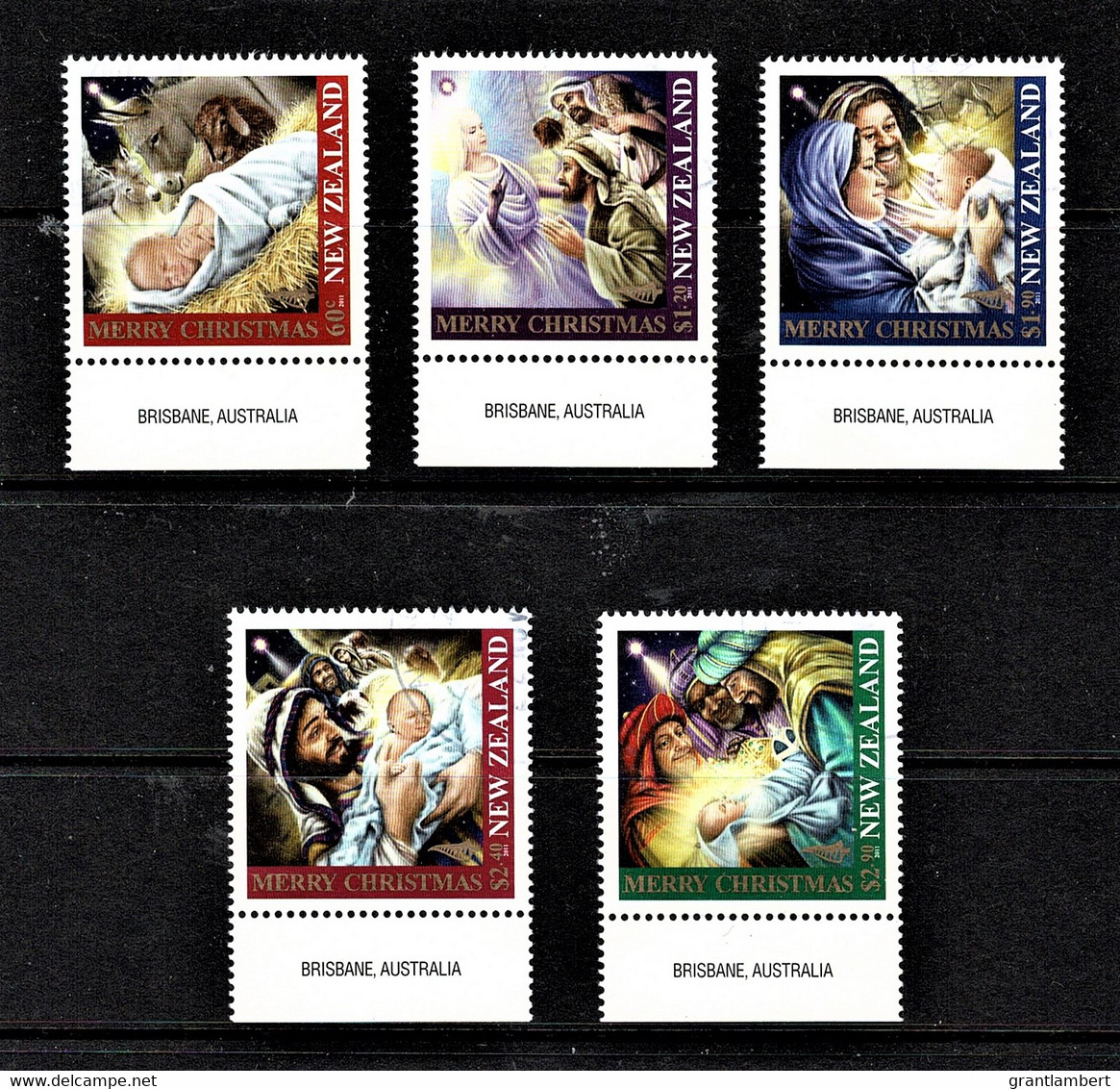 New Zealand 2011 Christmas Nativity Scenes Marginal Set Of 5 Used - Gebruikt