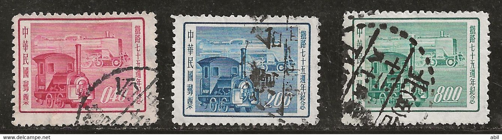 Taiwan 1956 N°Y.T. :  210 à 212 Obl. - Usados