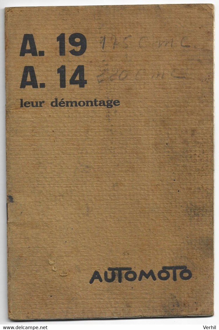 Automoto A19 A14 Leur Demontage 1931 Moto Entretien Notice Motorrad Motorcycle - Moto