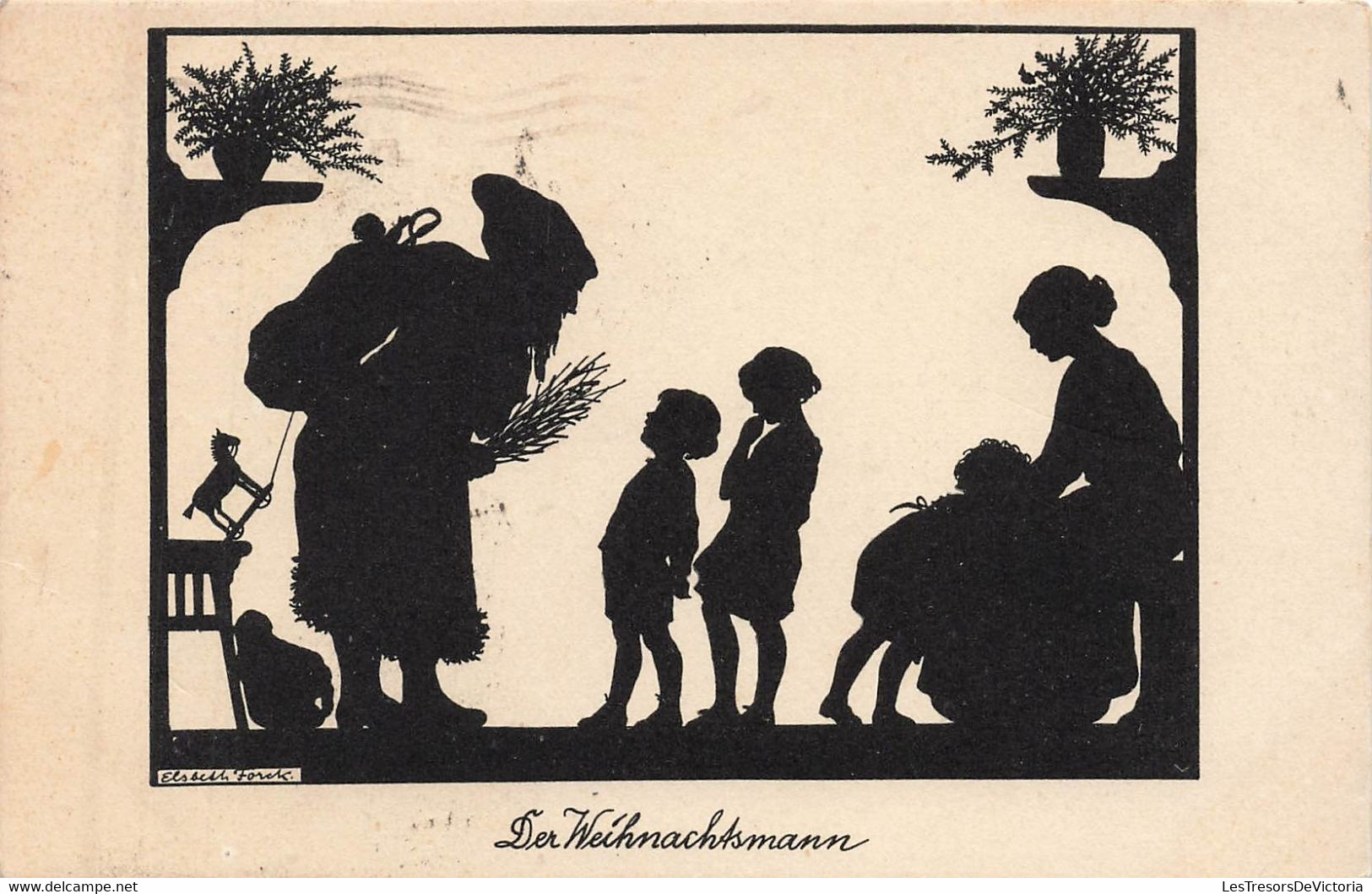 CPA Silhouette - Der Weihnachsmann - Le Pere Noel En Silhouette - Silhouetkaarten