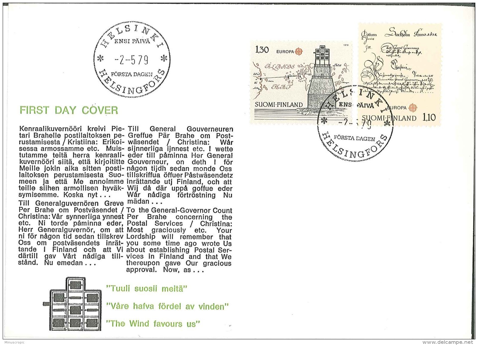 FDC Finlande - 1979 - Helsinki - Covers & Documents