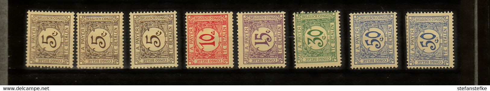 Congo Belge Ocb Nr:  TX66 - TX70 * MH + Enkele Nuances (zie Scan) - Unused Stamps