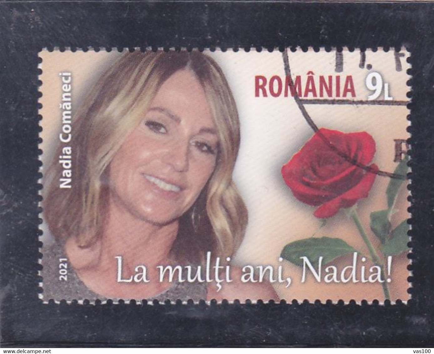 Romania 2021 Nadia Comaneci 1v, USED, Nature - Sport - Flowers & Plants - Roses - Gymnastics - Oblitérés