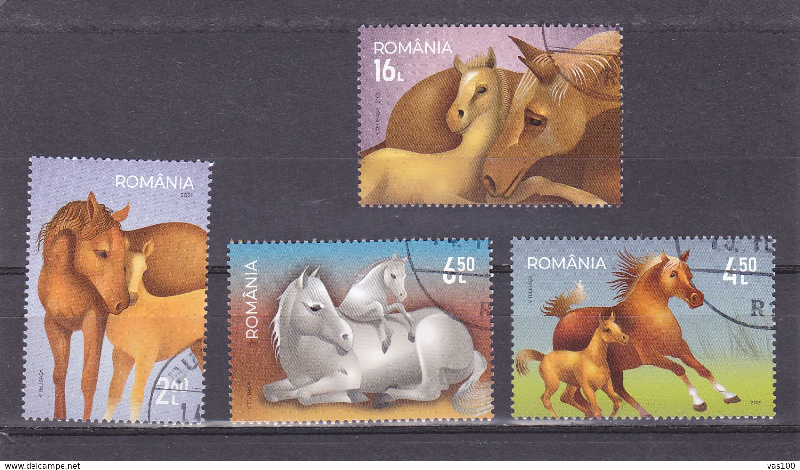 Romania 2021 Horses 4v, USED, Nature - Horses - Used Stamps