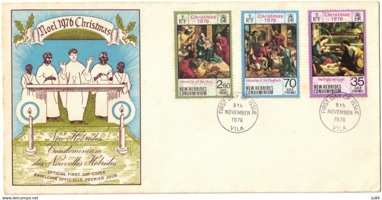 Nouvelles-Hébrides - Vila - FDC - Christmas 1976 - 8 Novembre 1976 - FDC