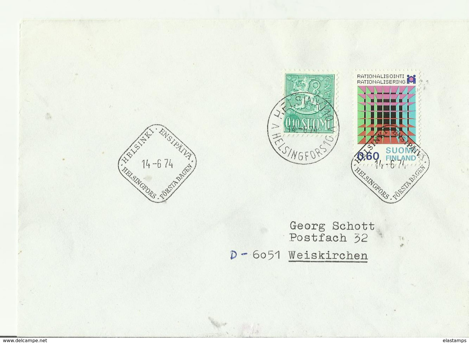 Finnland Cv Fdc 1974 - Covers & Documents