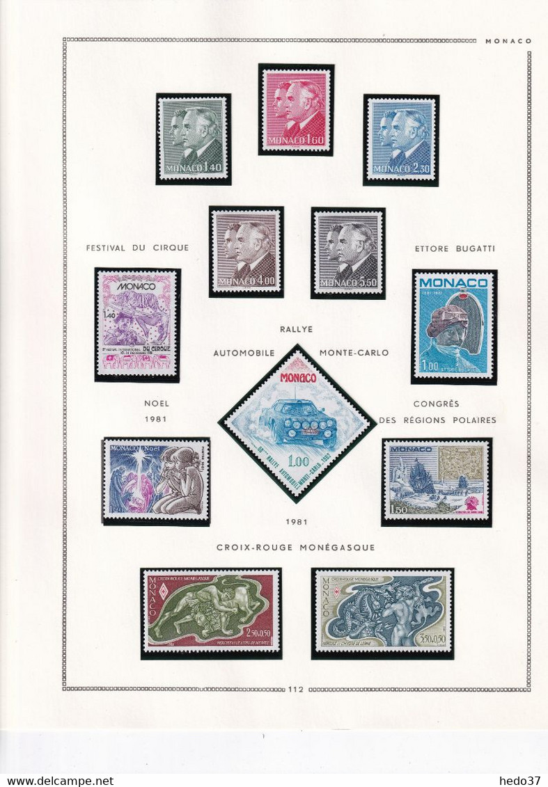 Monaco - Collection 1981/1993 Sur Feuilles MOC - Neufs ** Sans Charnière - TB - Lots & Serien