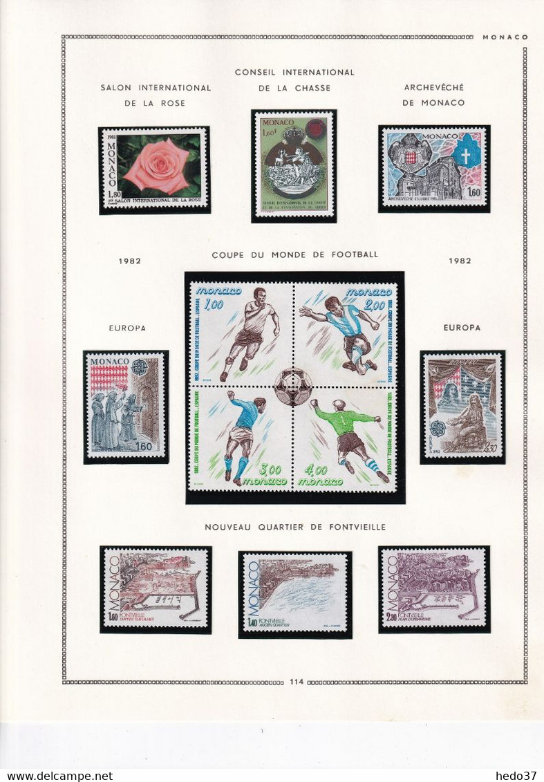 Monaco - Collection 1981/1993 Sur Feuilles MOC - Neufs ** Sans Charnière - TB - Lots & Serien