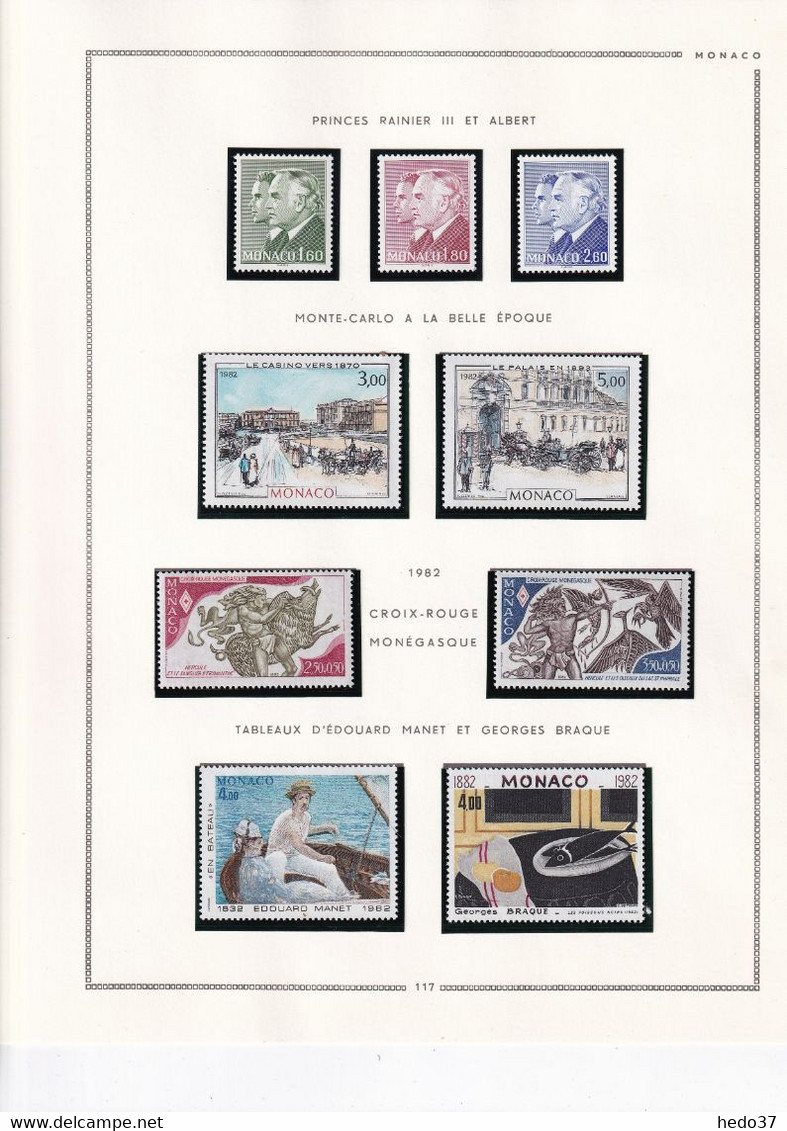 Monaco - Collection 1981/1993 sur feuilles MOC - Neufs ** sans charnière - TB