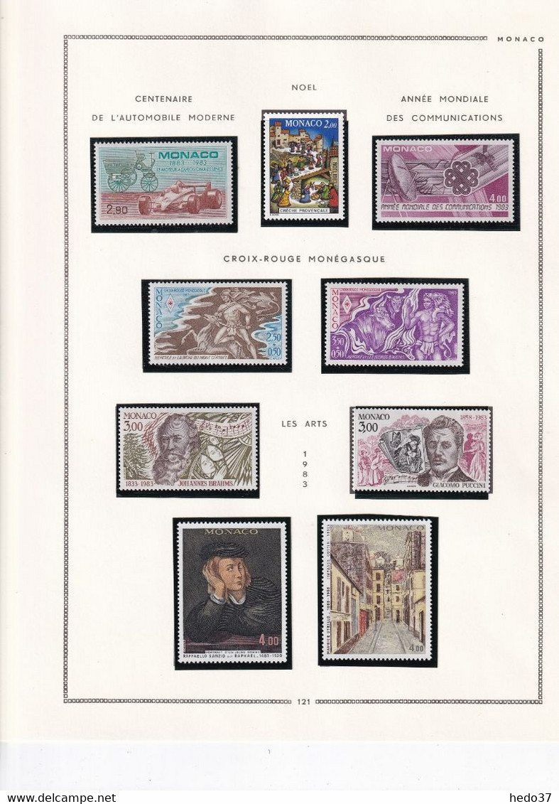 Monaco - Collection 1981/1993 sur feuilles MOC - Neufs ** sans charnière - TB