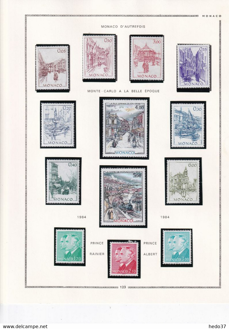 Monaco - Collection 1981/1993 sur feuilles MOC - Neufs ** sans charnière - TB