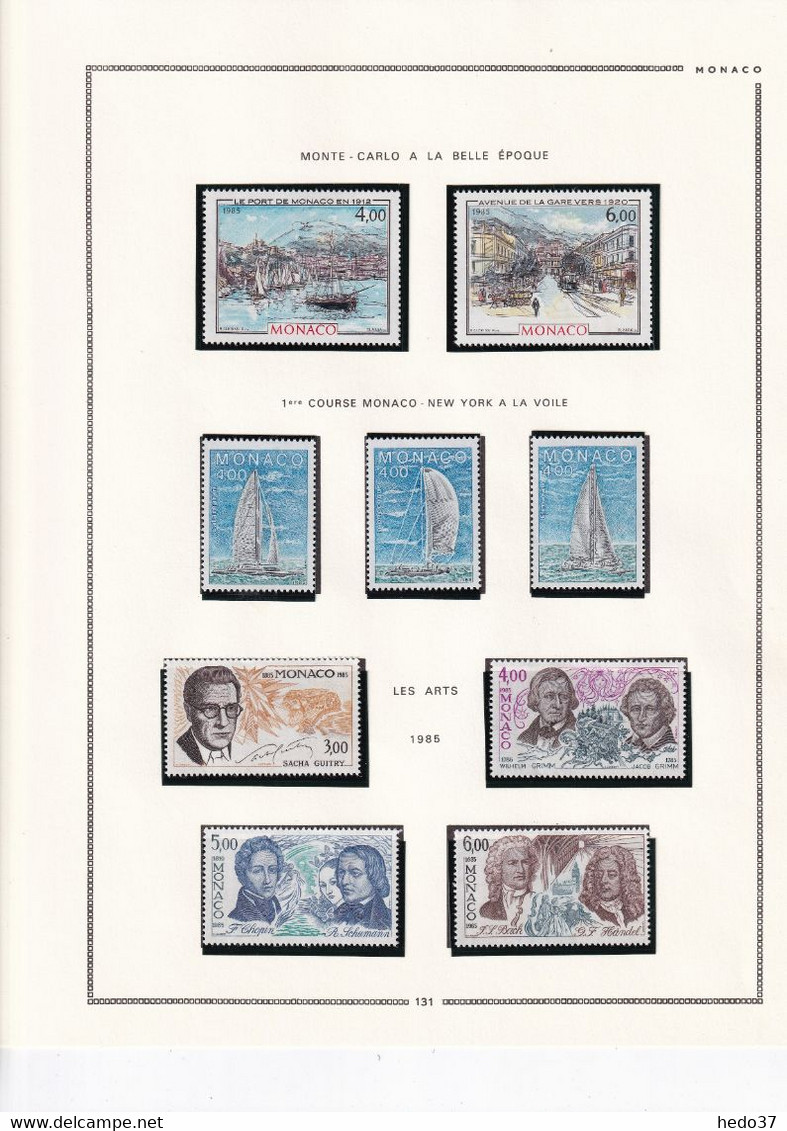 Monaco - Collection 1981/1993 sur feuilles MOC - Neufs ** sans charnière - TB