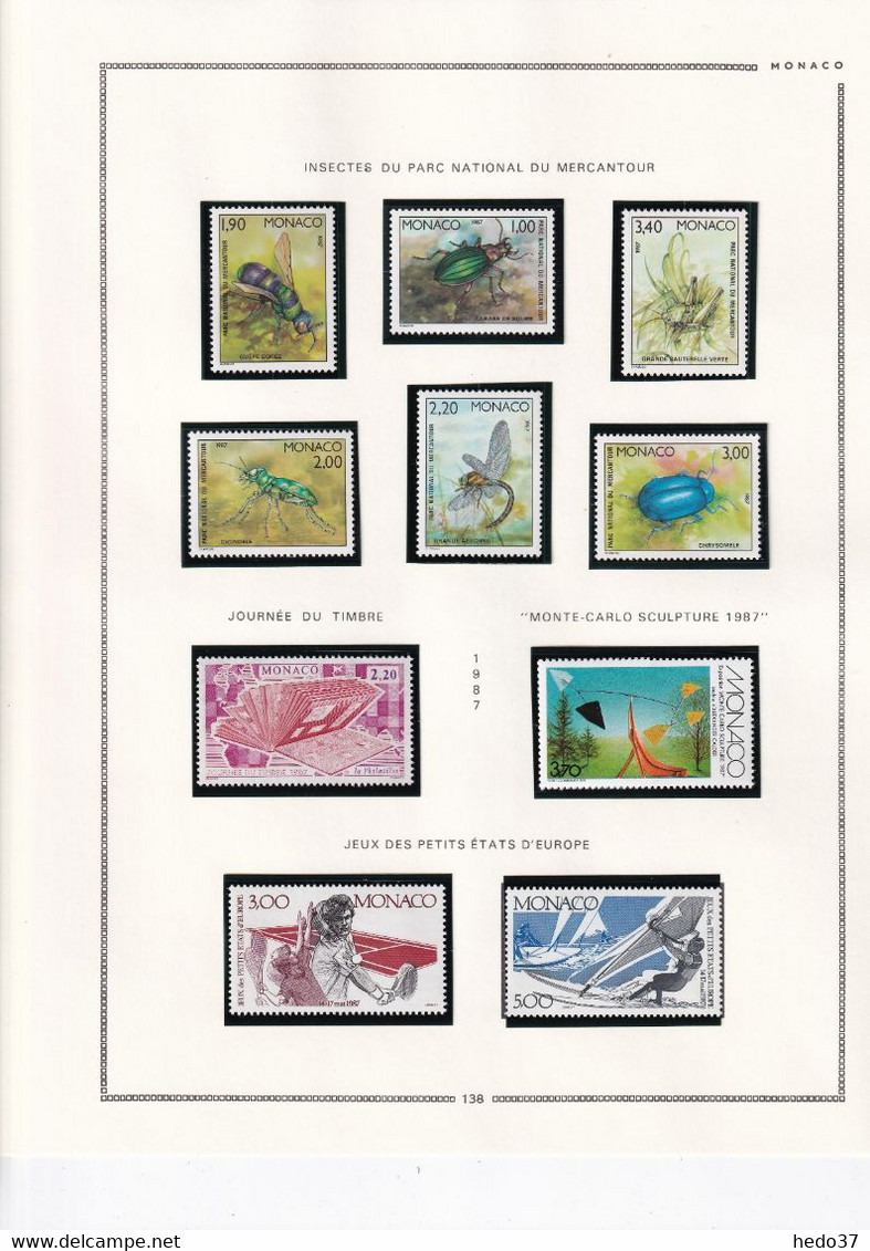 Monaco - Collection 1981/1993 sur feuilles MOC - Neufs ** sans charnière - TB