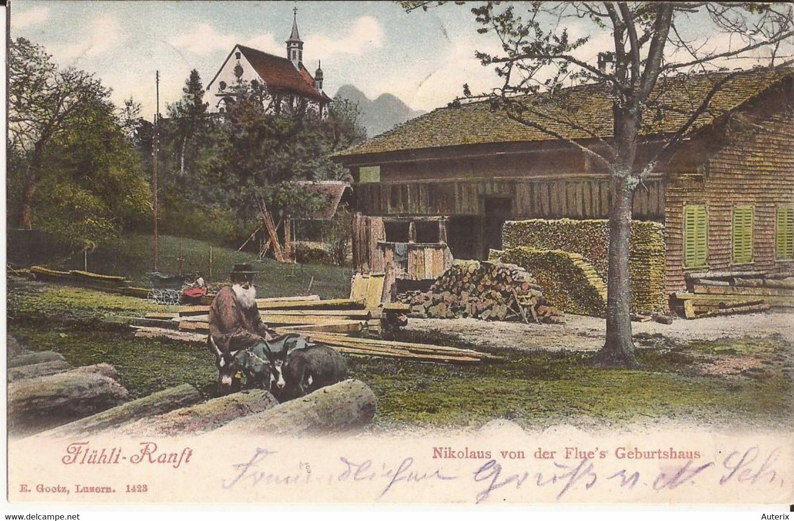 Suisse - C -  Obwald - Flühli-Ranft - Nikolaus Von Der Flue's Geburtshaus Colorisee Ziegen Chevre Goat - Autres & Non Classés