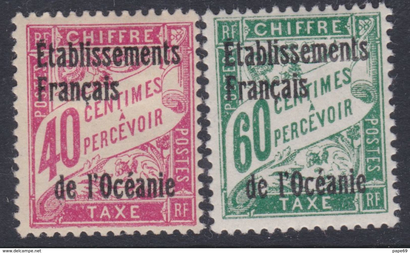 Océanie Taxe N° 5 / 6  X  Les 2 Valeurs  Trace De Charnière Sinon TB5 - Timbres-taxe