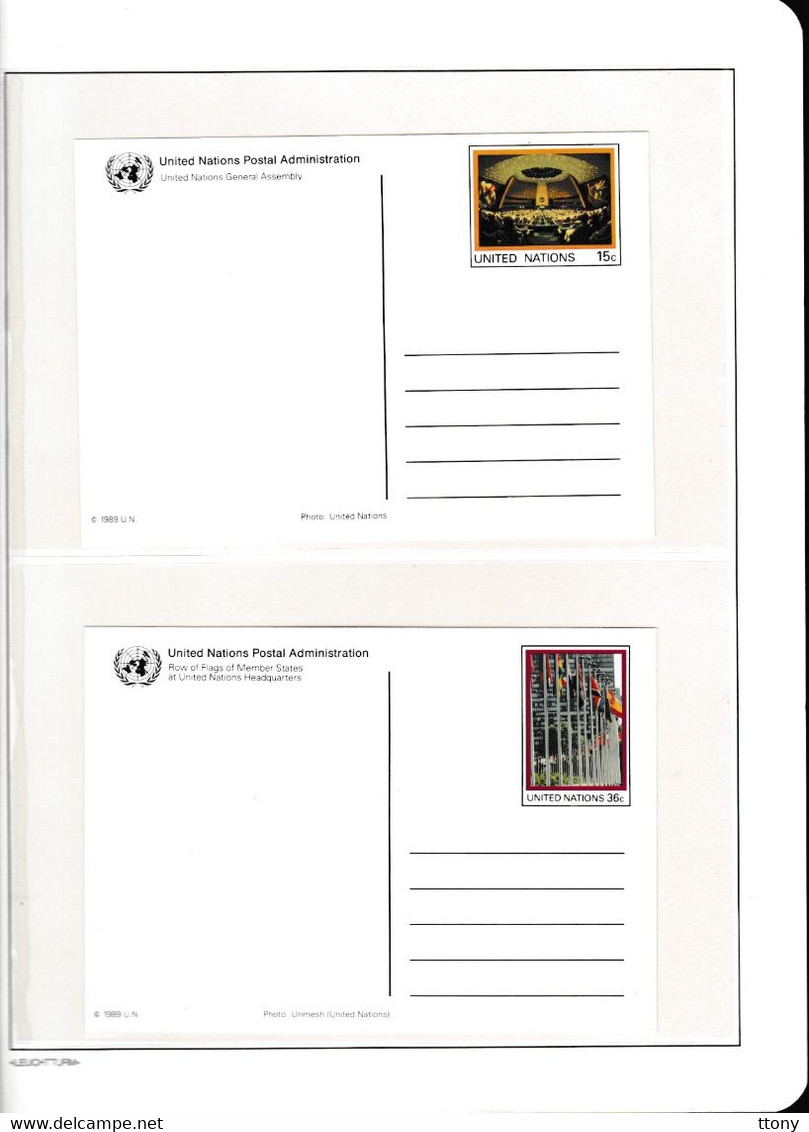 lot timbres Nations Unies  sur  38 documents   entier postal -aérogramme  air mail  postkarte  ect