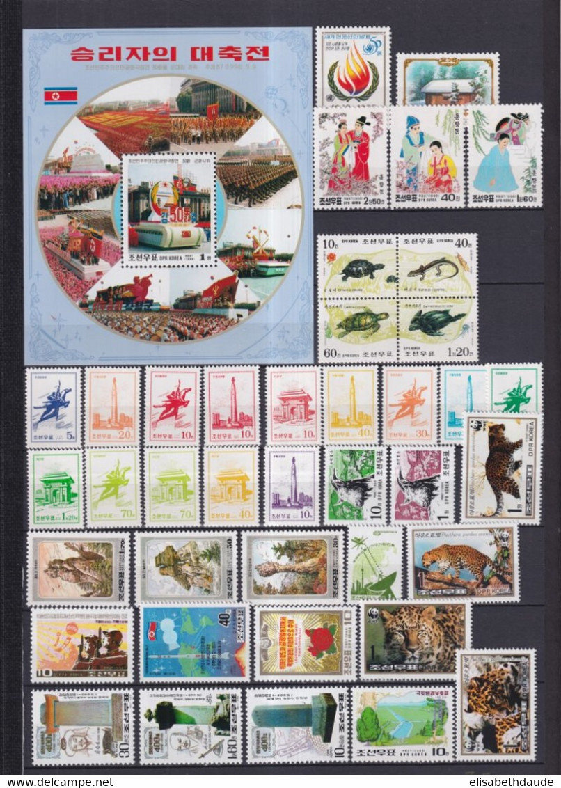 KOREA - 1998 - ANNEE INCOMPLETE ** MNH 4 PAGES - ANIMAUX/TRANSPORTS/FLEURS ETC....COTE YVERT = 160 EUR - Korea (Noord)