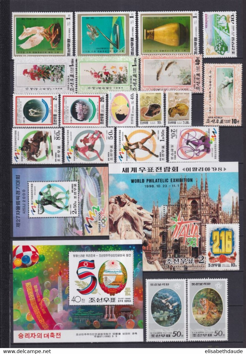 KOREA - 1998 - ANNEE INCOMPLETE ** MNH 4 PAGES - ANIMAUX/TRANSPORTS/FLEURS ETC....COTE YVERT = 160 EUR - Korea (Noord)