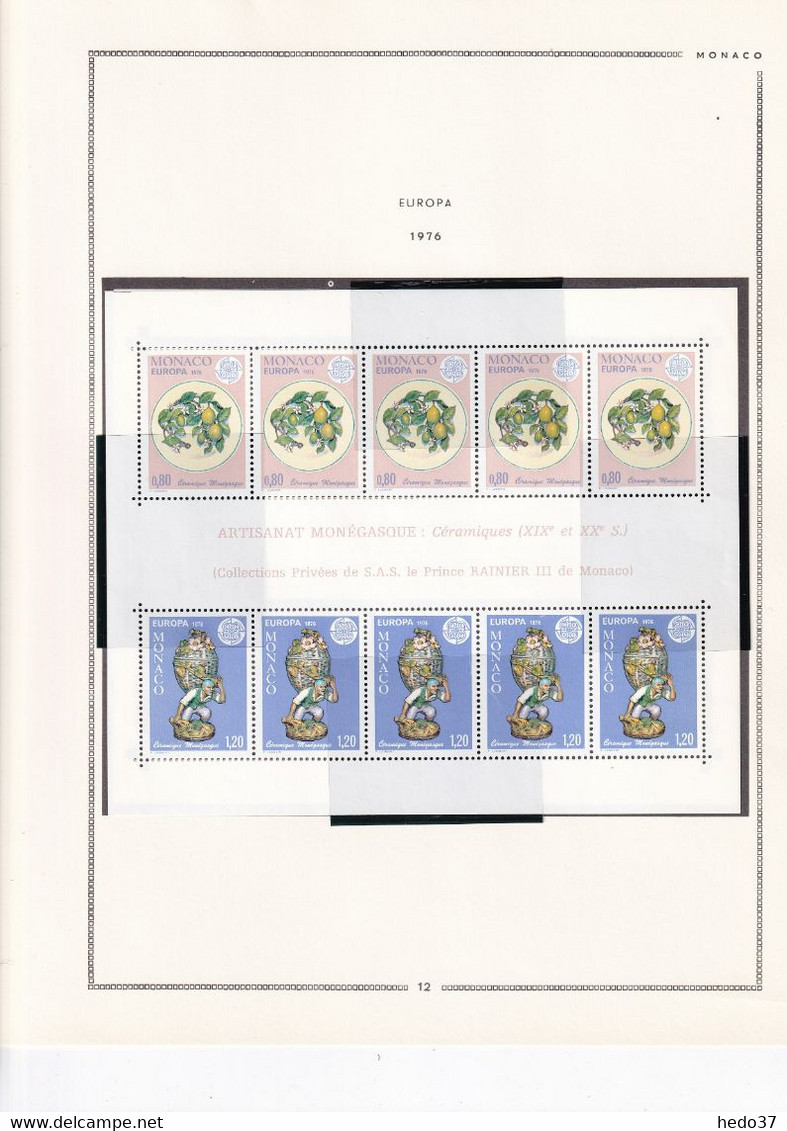 Monaco - Collection BF n°7/58A sur feuilles MOC - Neufs ** sans charnière - TB