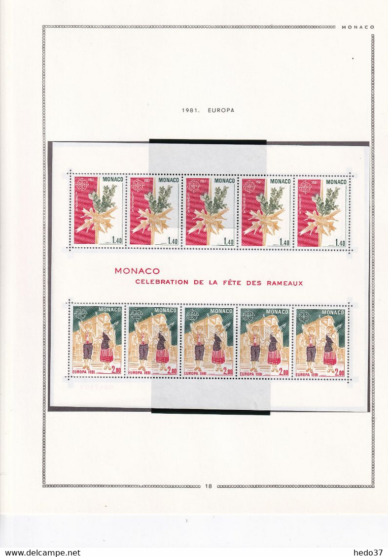 Monaco - Collection BF n°7/58A sur feuilles MOC - Neufs ** sans charnière - TB