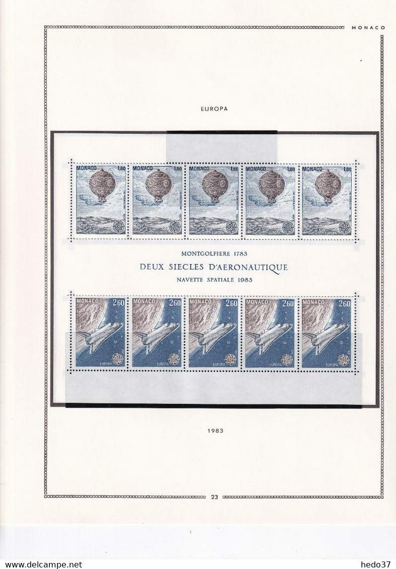 Monaco - Collection BF n°7/58A sur feuilles MOC - Neufs ** sans charnière - TB