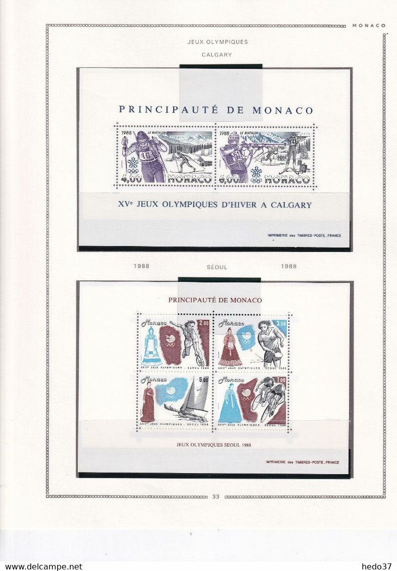 Monaco - Collection BF n°7/58A sur feuilles MOC - Neufs ** sans charnière - TB