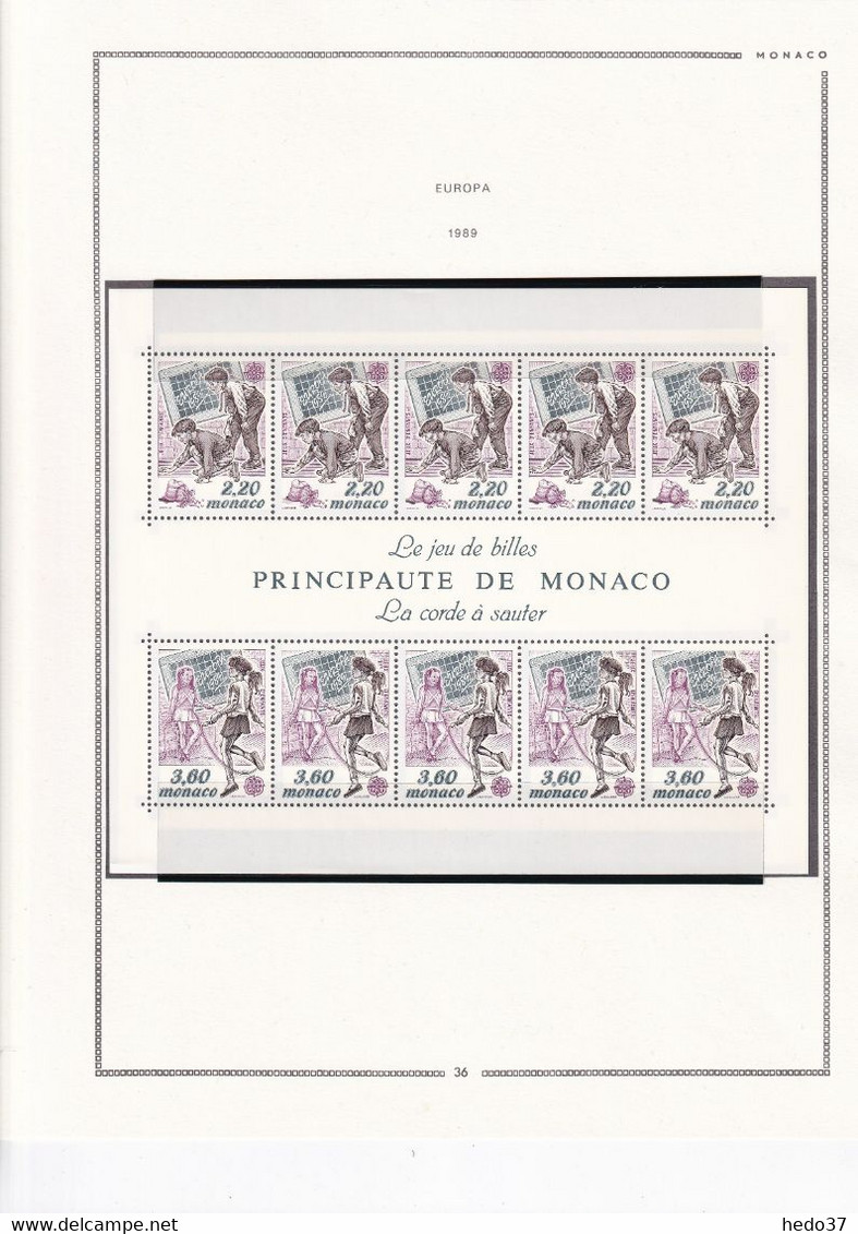 Monaco - Collection BF n°7/58A sur feuilles MOC - Neufs ** sans charnière - TB