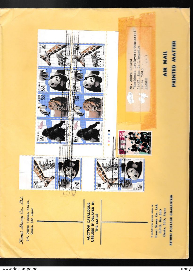 Timbres Japon Oblitérés Sur Enveloppes  Et Fragments  Des Années 80 - Colecciones & Series