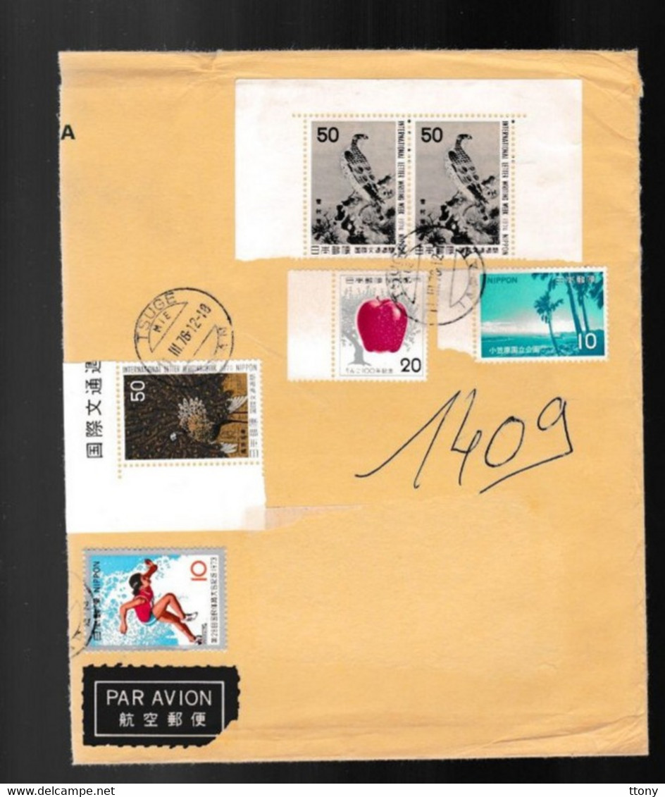 Timbres Japon Oblitérés Sur Enveloppes  Et Fragments  Des Années 80 - Verzamelingen & Reeksen