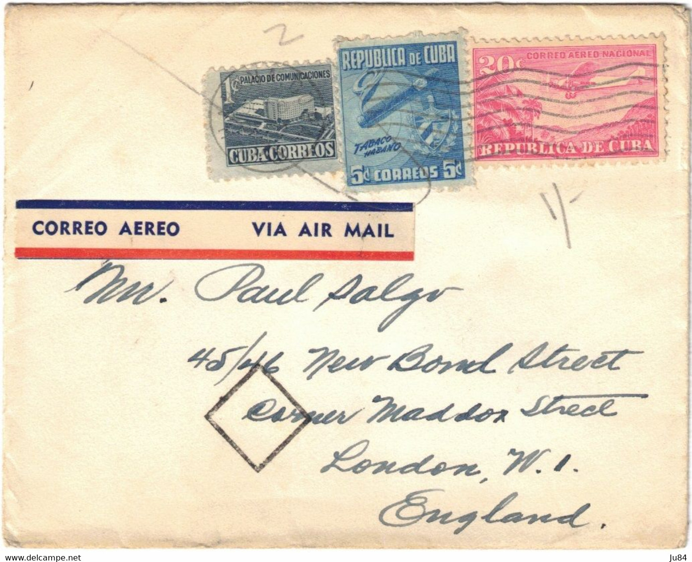 Cuba - Havane - Lettre Avion Pour Londres (London) Angleterre - Poste Aérienne - 6 Octobre 19?? - Airmail