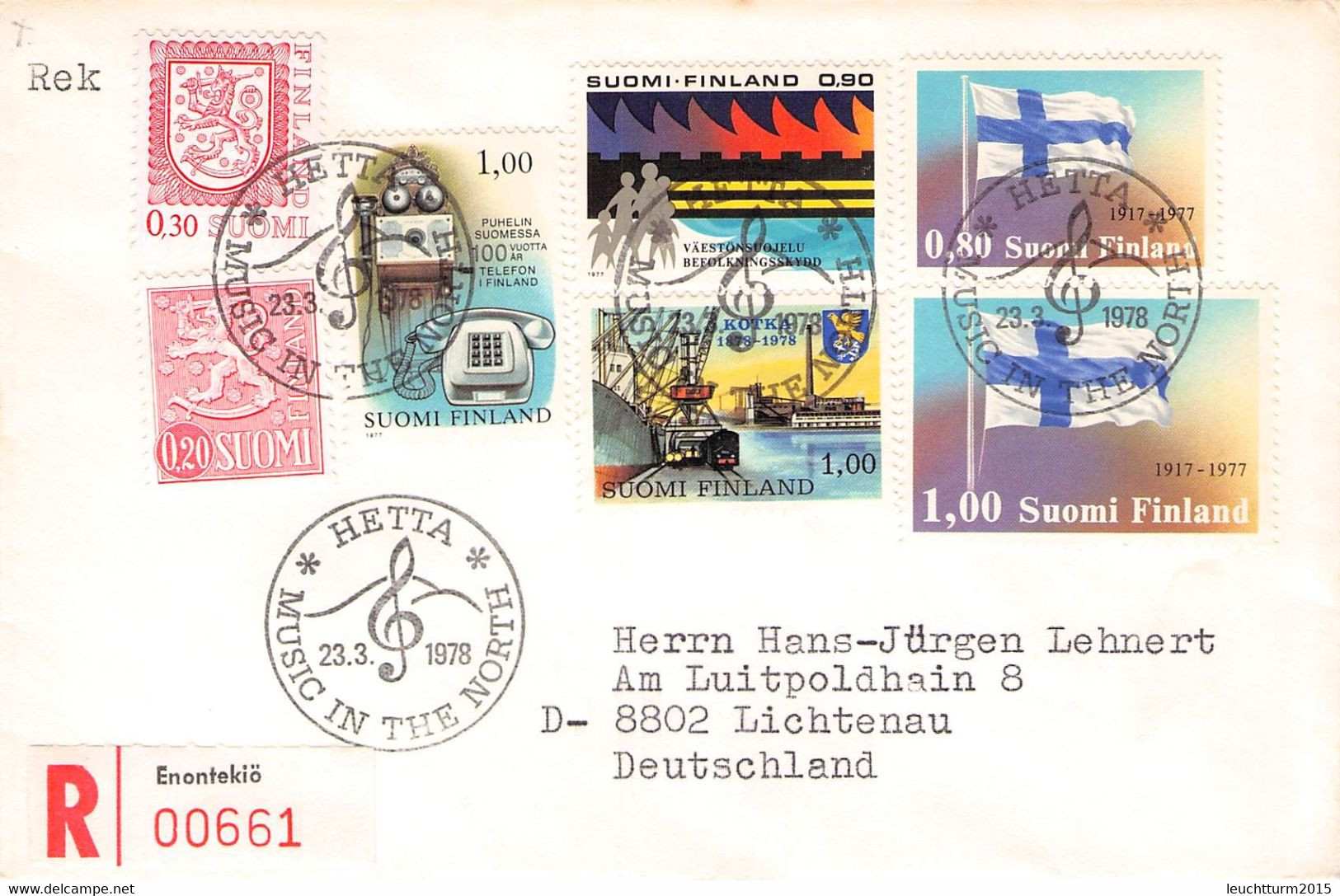 FINLAND - REGISTERED MAIL 1978 HETTA > LICHTENAU/DE / PR209 - Lettres & Documents