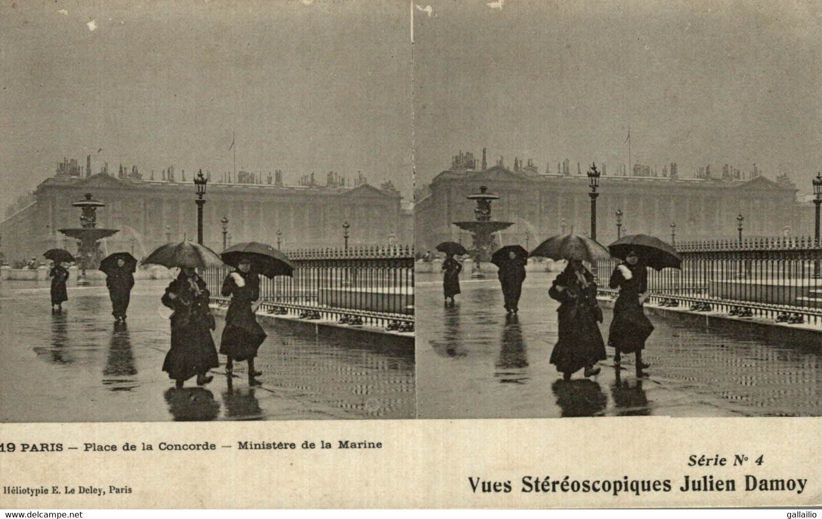 CARTE STEREO PARIS PLACE DE LA CONCORDE MINISTERE DE LA MARINE - Cartes Stéréoscopiques