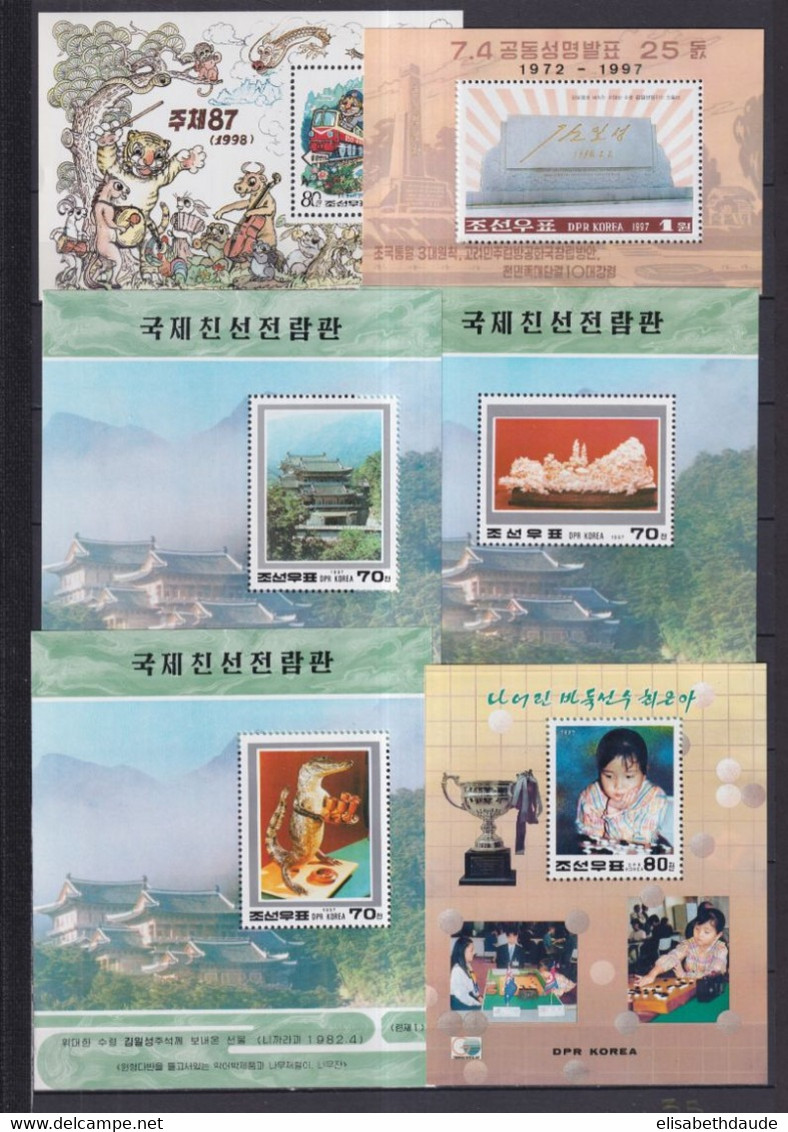 KOREA - 1997 - ANNEE INCOMPLETE ** MNH 4 PAGES - ANIMAUX/TRANSPORTS/FLEURS ETC....COTE YVERT = 101 EUR - Korea (Noord)