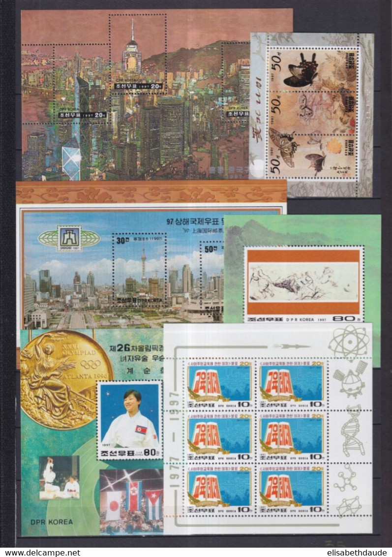 KOREA - 1997 - ANNEE INCOMPLETE ** MNH 4 PAGES - ANIMAUX/TRANSPORTS/FLEURS ETC....COTE YVERT = 101 EUR - Korea (Noord)