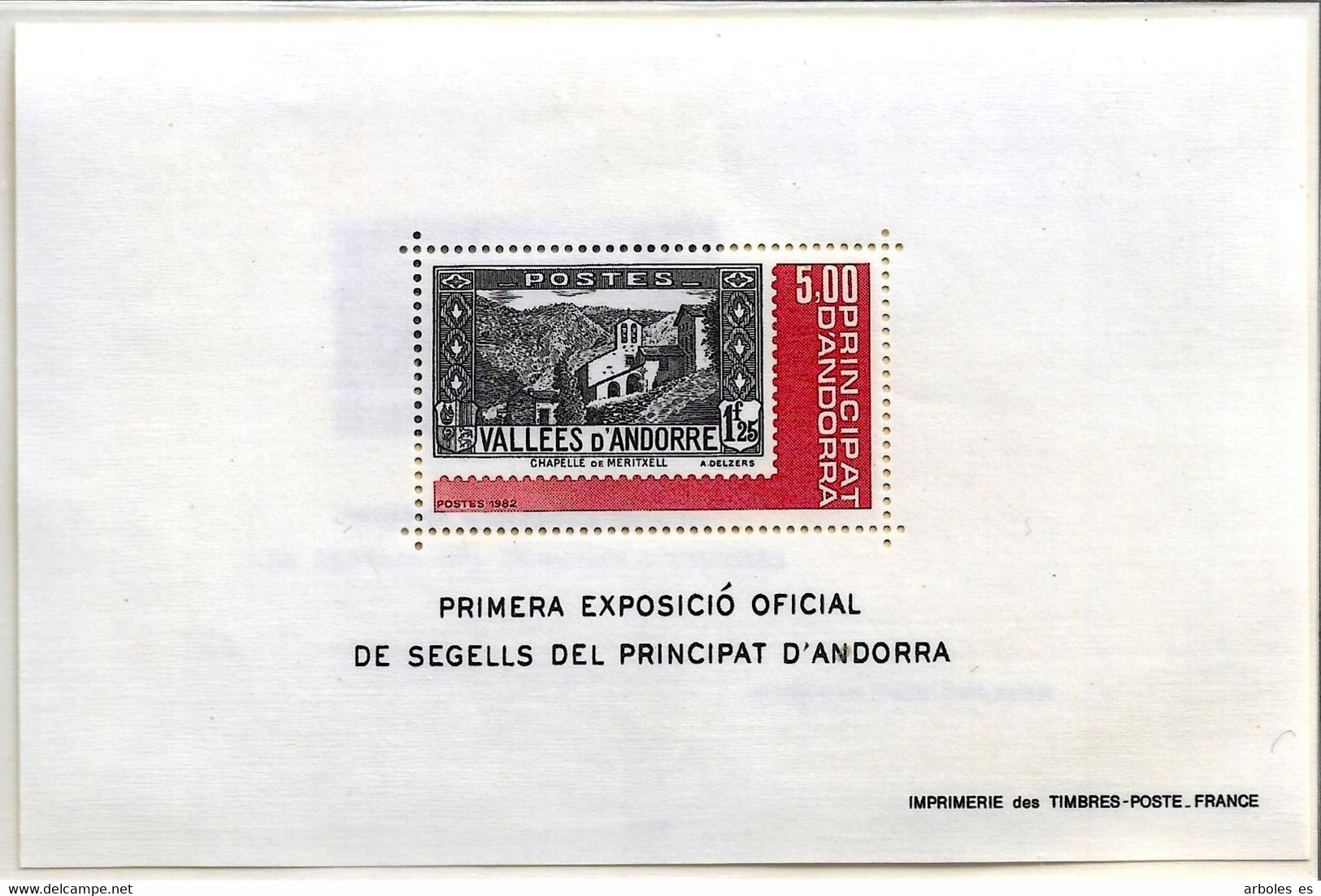 ANDORRA FRANCESA - EXPOSICION FALATELICA - AÑO 1982 - Nº CATALOGO YVERT 0001 - NUEVOS - Blocks & Sheetlets
