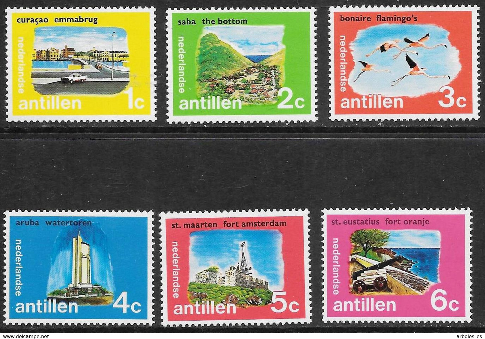 ANTILLAS HOLANDESAS - SERIE BASICA - AÑO 1972 - Nº CATALOGO YVERT 0427-32 - NUEVOS - Antille