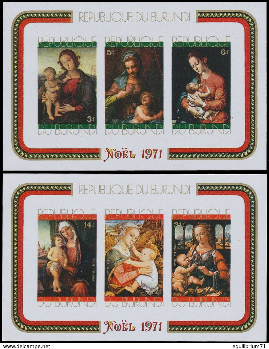 BL49A/50A**(476-78 ND/OG & PA235-37 ND/OG) - Noël / Kerstmis / Weihnachten / Christmas - BURUNDI - Tableaux