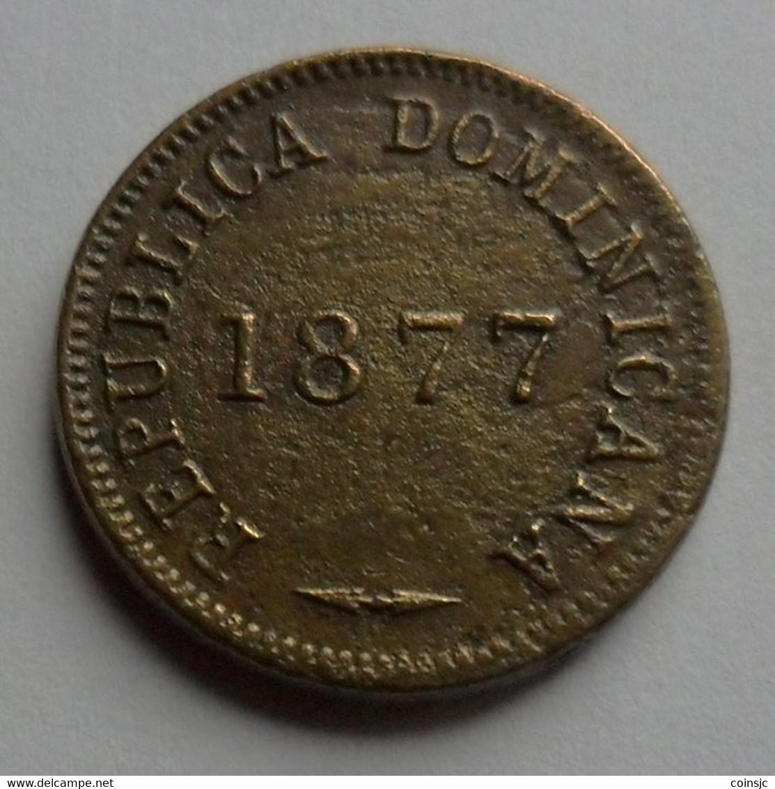 DOMINICAN  REPUBLIC -  1  CENTAVO - 1877 - Dominicana
